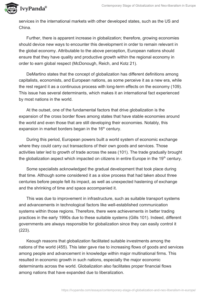 Contemporary Stage of Globalization and Neo-liberalism in Europe. Page 2