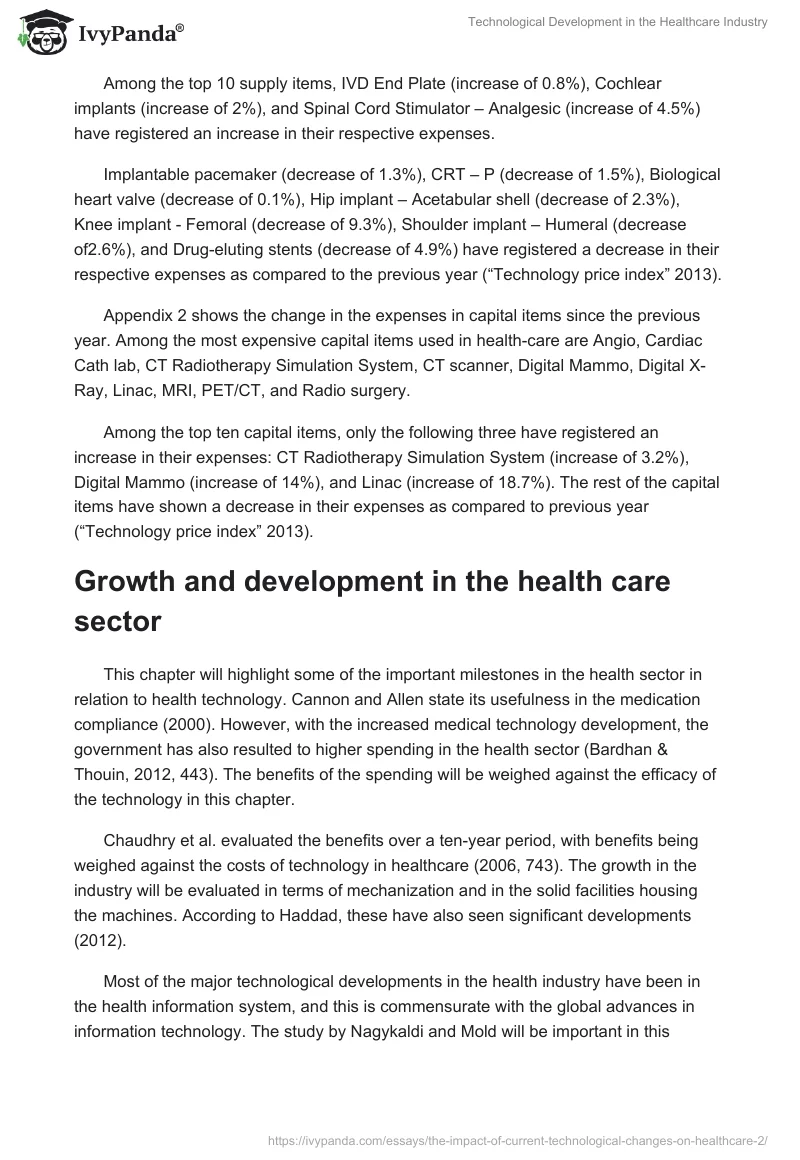 Technological Development in the Healthcare Industry. Page 3