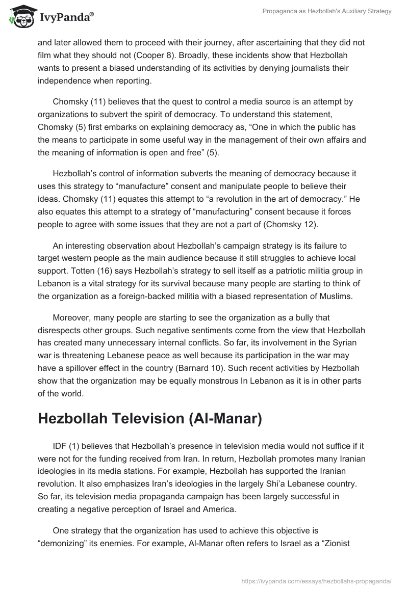 Propaganda as Hezbollah's Auxiliary Strategy. Page 4