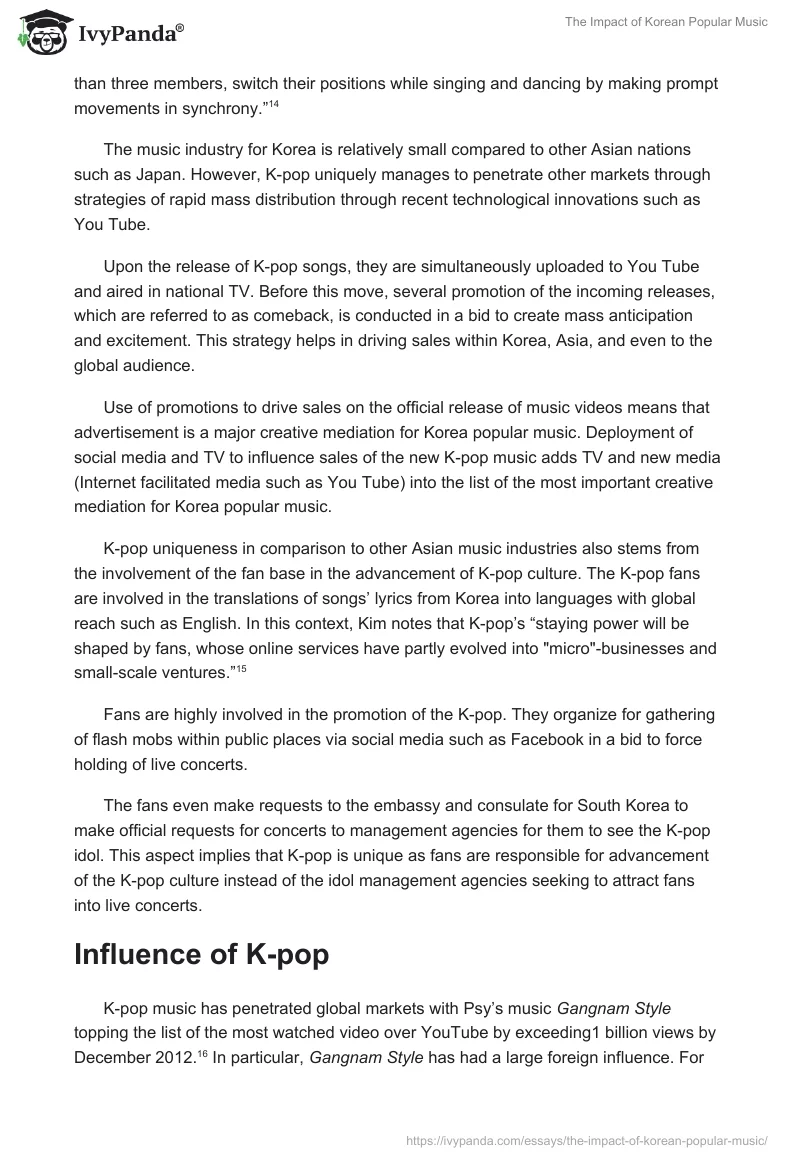 The Impact of Korean Popular Music. Page 3