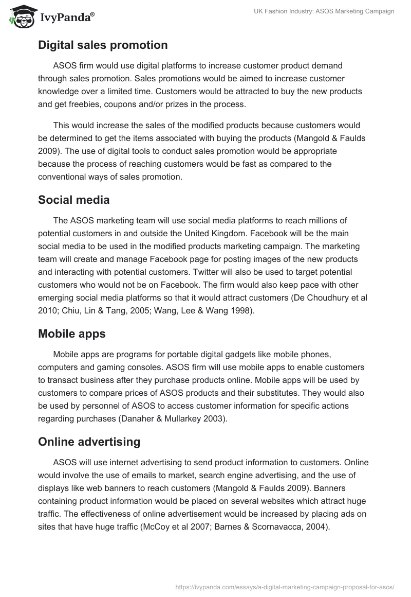 UK Fashion Industry: ASOS Marketing Campaign. Page 5