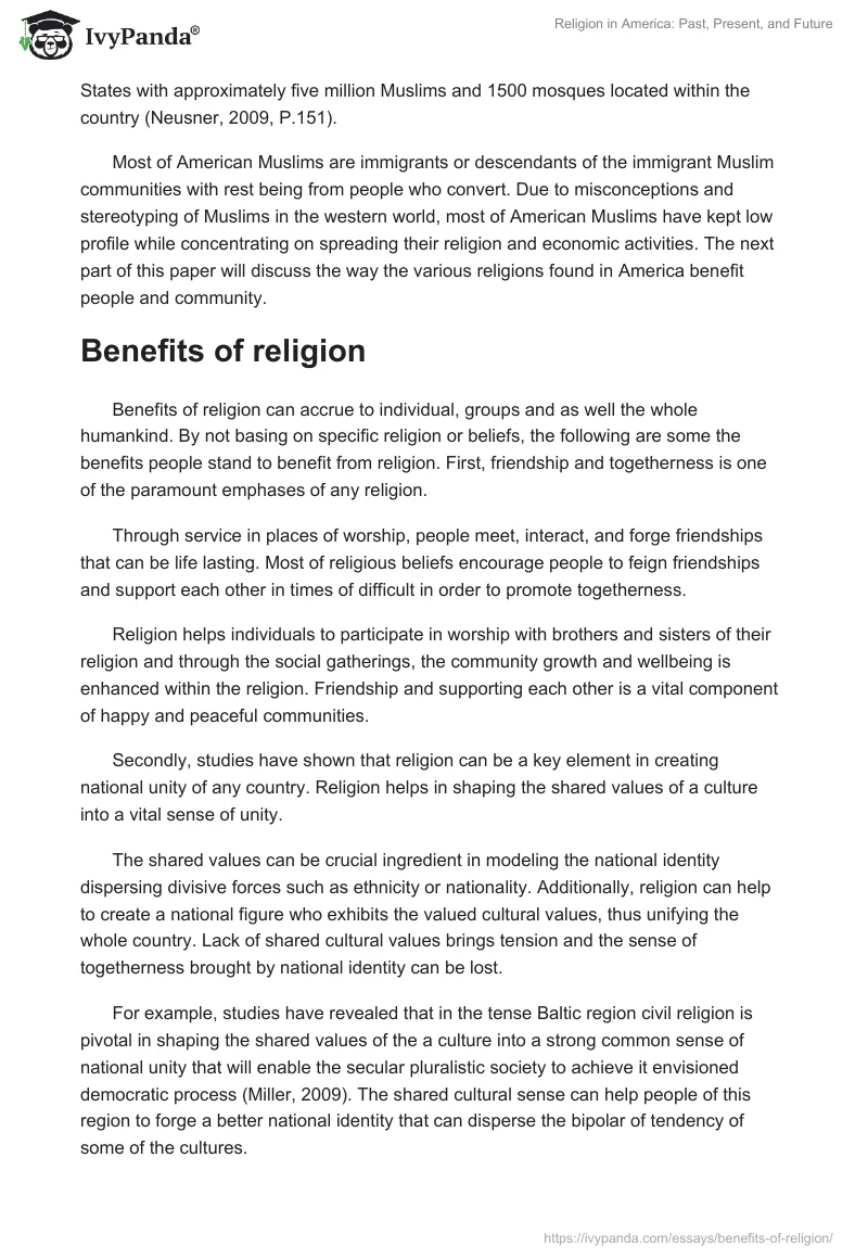 Religion in America: Past, Present, and Future. Page 4