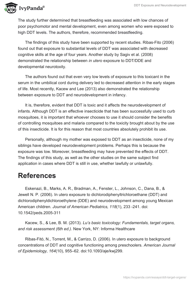 DDT Exposure and Neurodevelopment. Page 2
