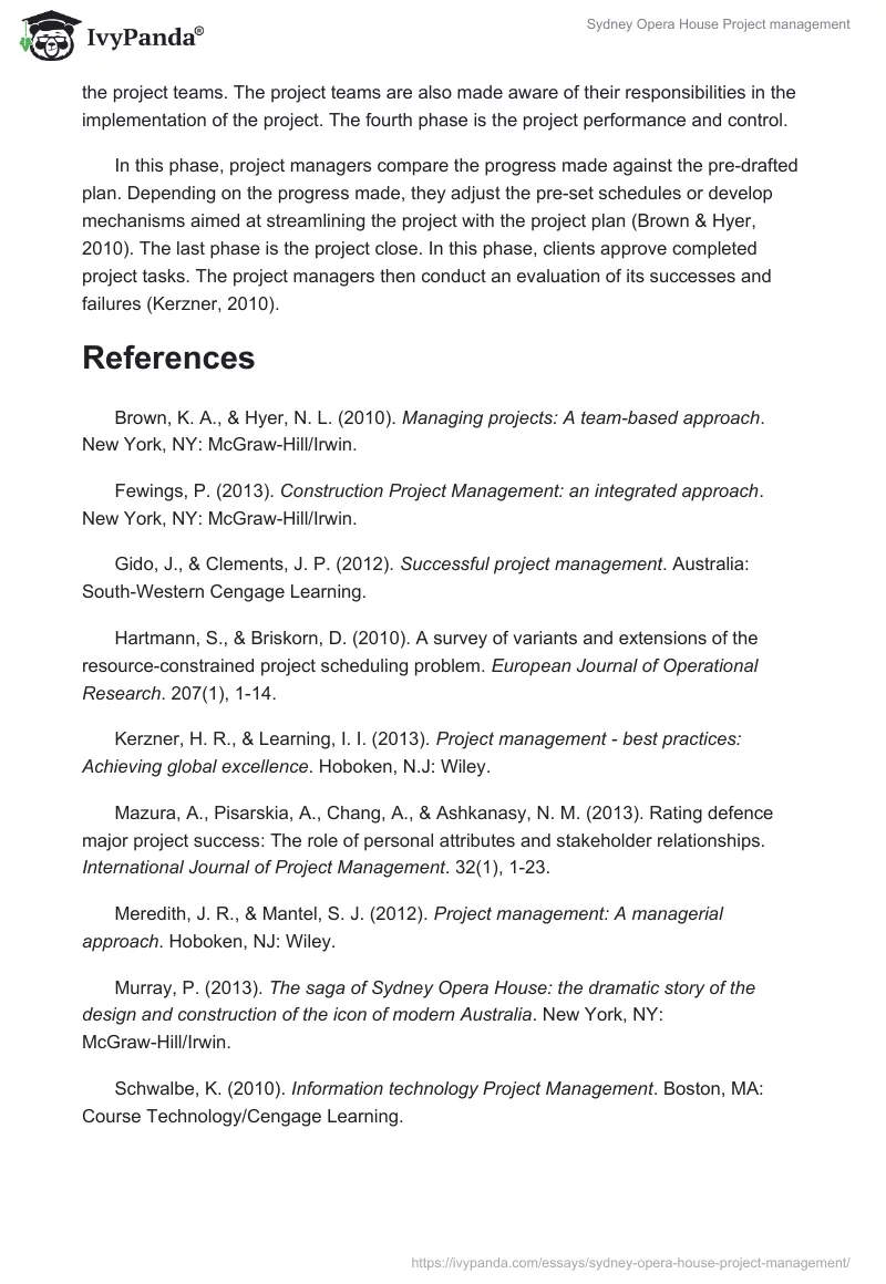 Sydney Opera House Project management. Page 3