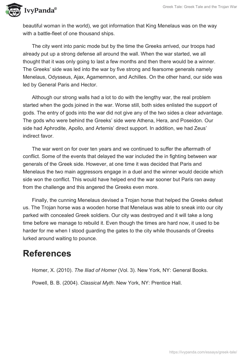 Greek Tale: Greek Tale and the Trojan War. Page 3