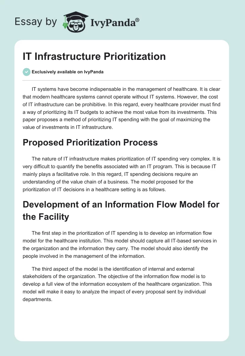 IT Infrastructure Prioritization. Page 1