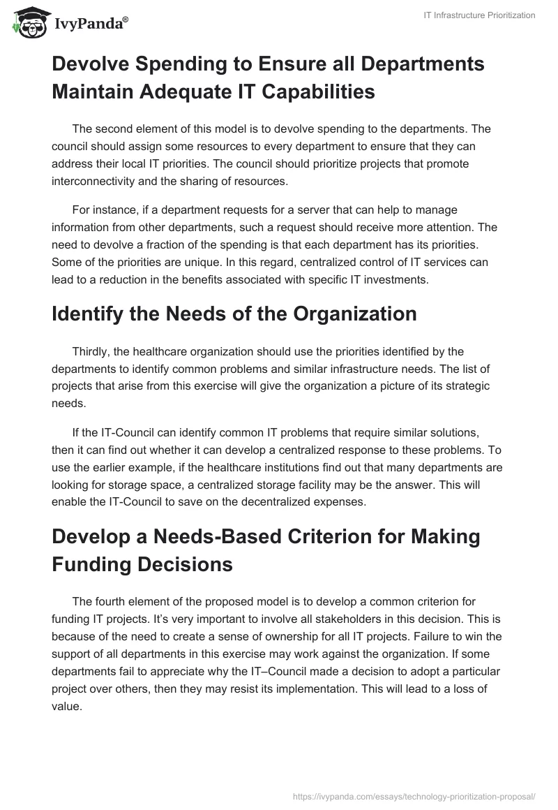 IT Infrastructure Prioritization. Page 2