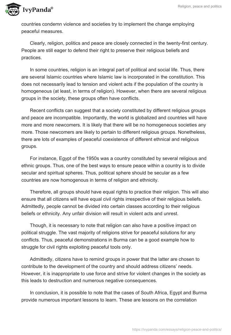 Religion, peace and politics. Page 4