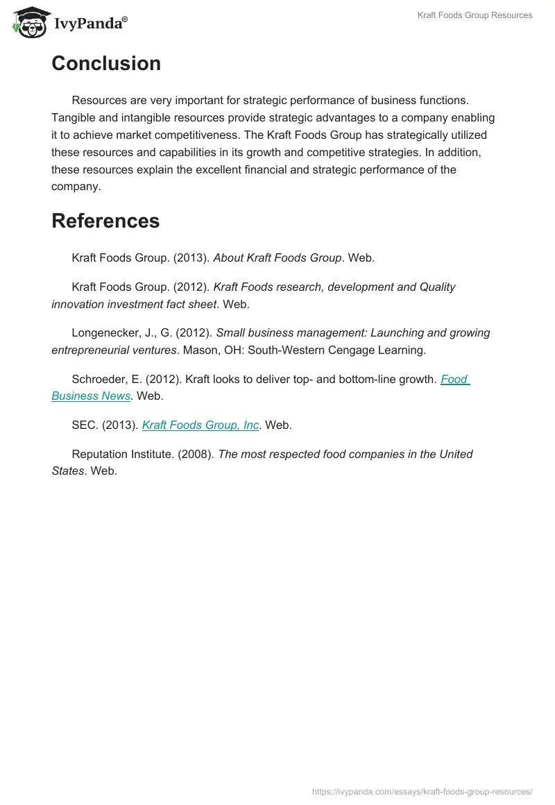 Kraft Foods Group Resources. Page 5