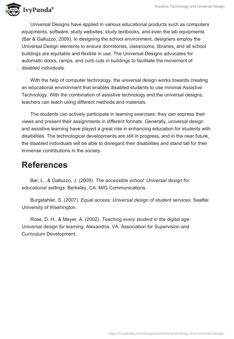 Assistive Technology and Universal Design. Page 4