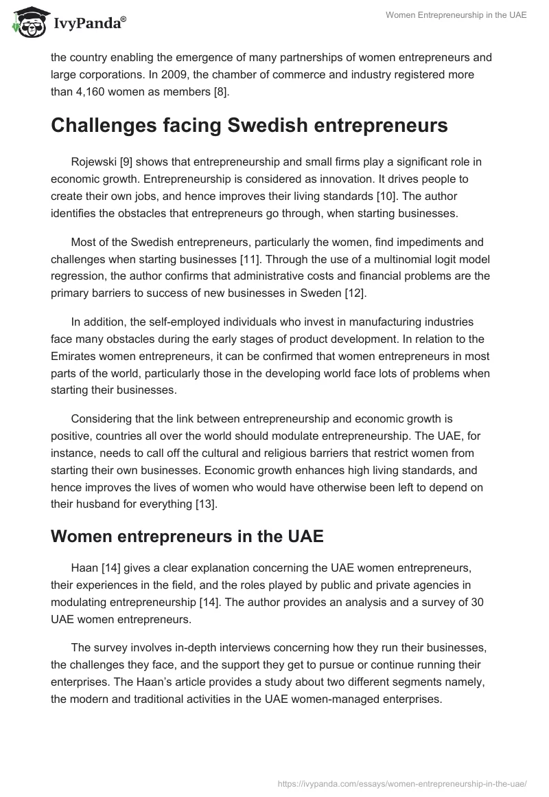 Women Entrepreneurship in the UAE. Page 3