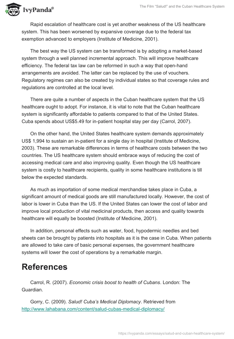 The Film “Salud!” and the Cuban Healthcare System. Page 2