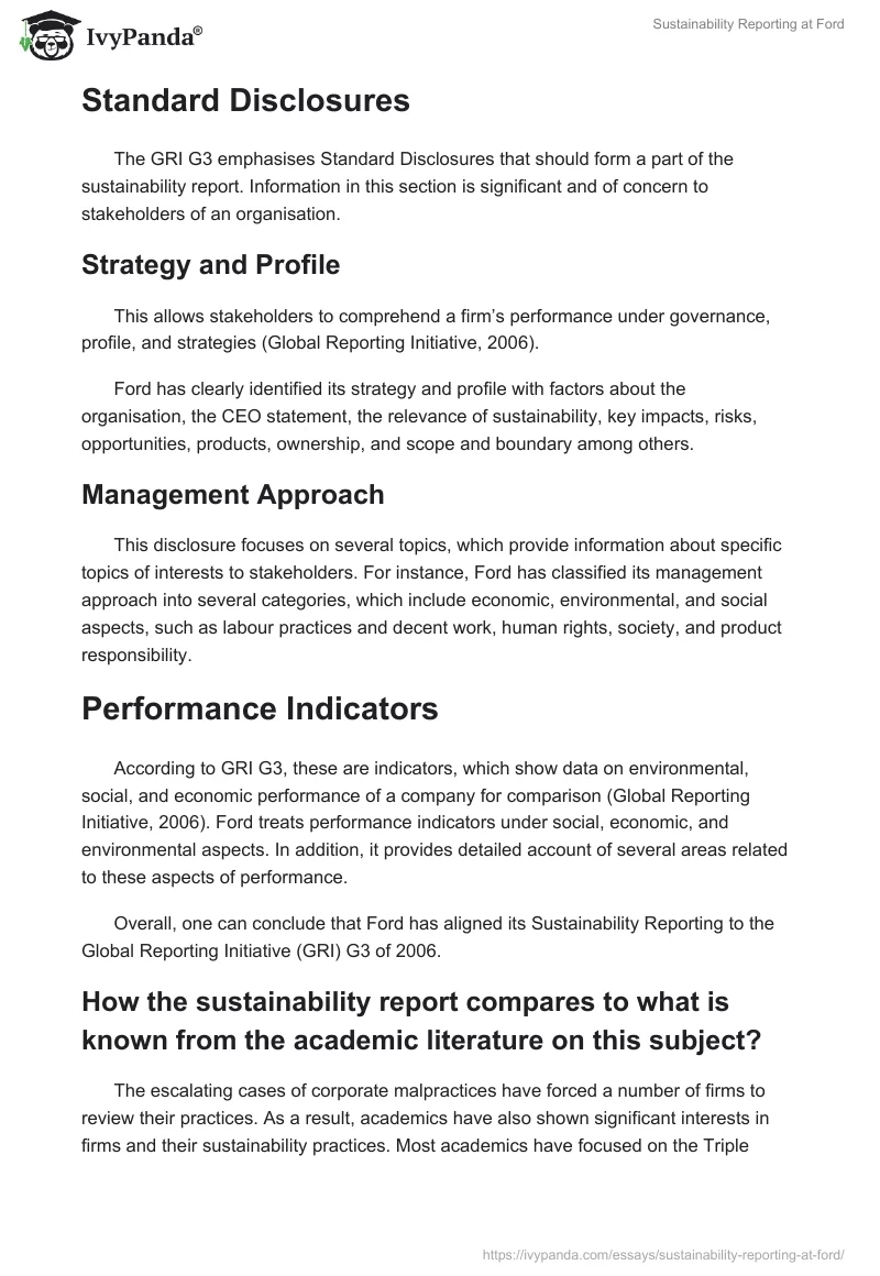 Sustainability Reporting at Ford. Page 4