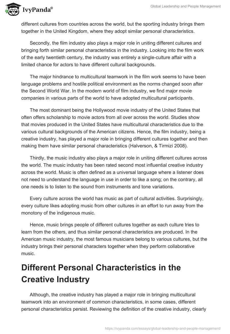 Global Leadership and People Management. Page 5