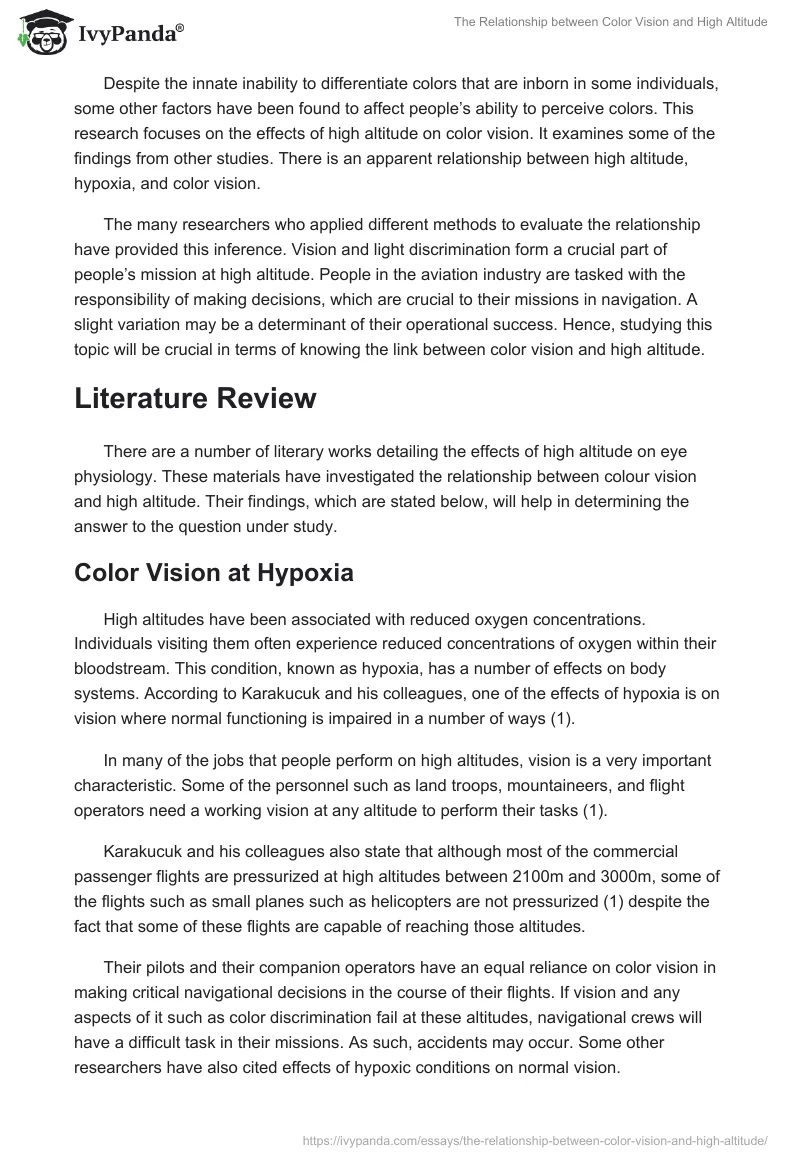The Relationship between Color Vision and High Altitude. Page 2