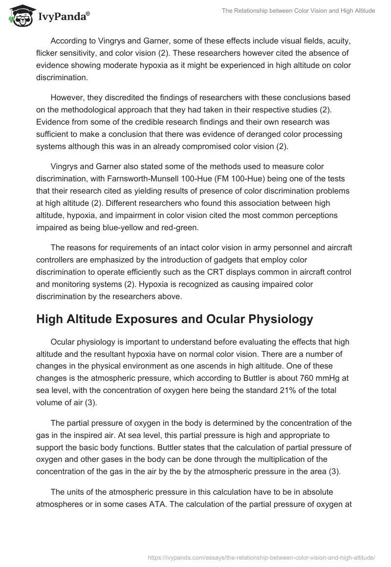 The Relationship between Color Vision and High Altitude. Page 3