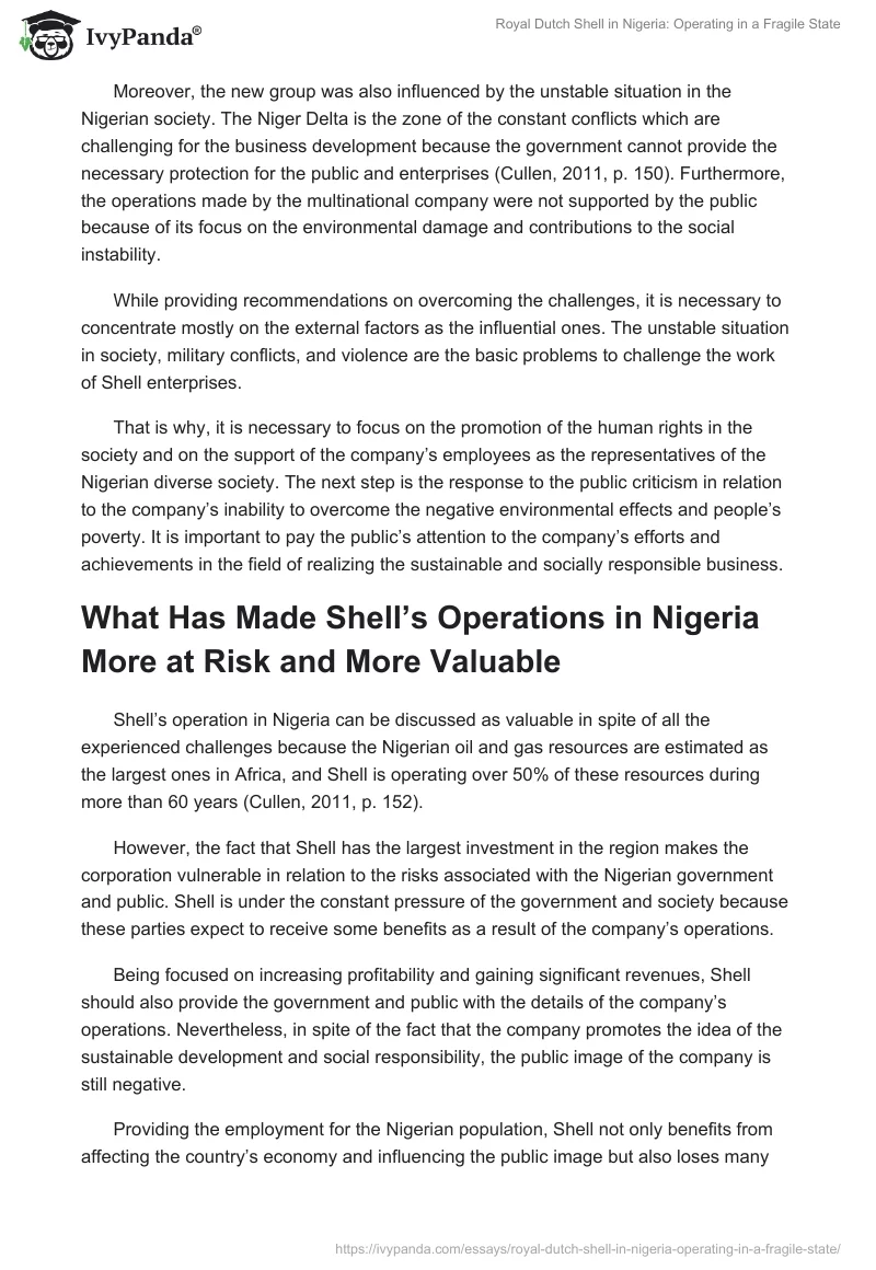 Royal Dutch Shell in Nigeria: Operating in a Fragile State. Page 2