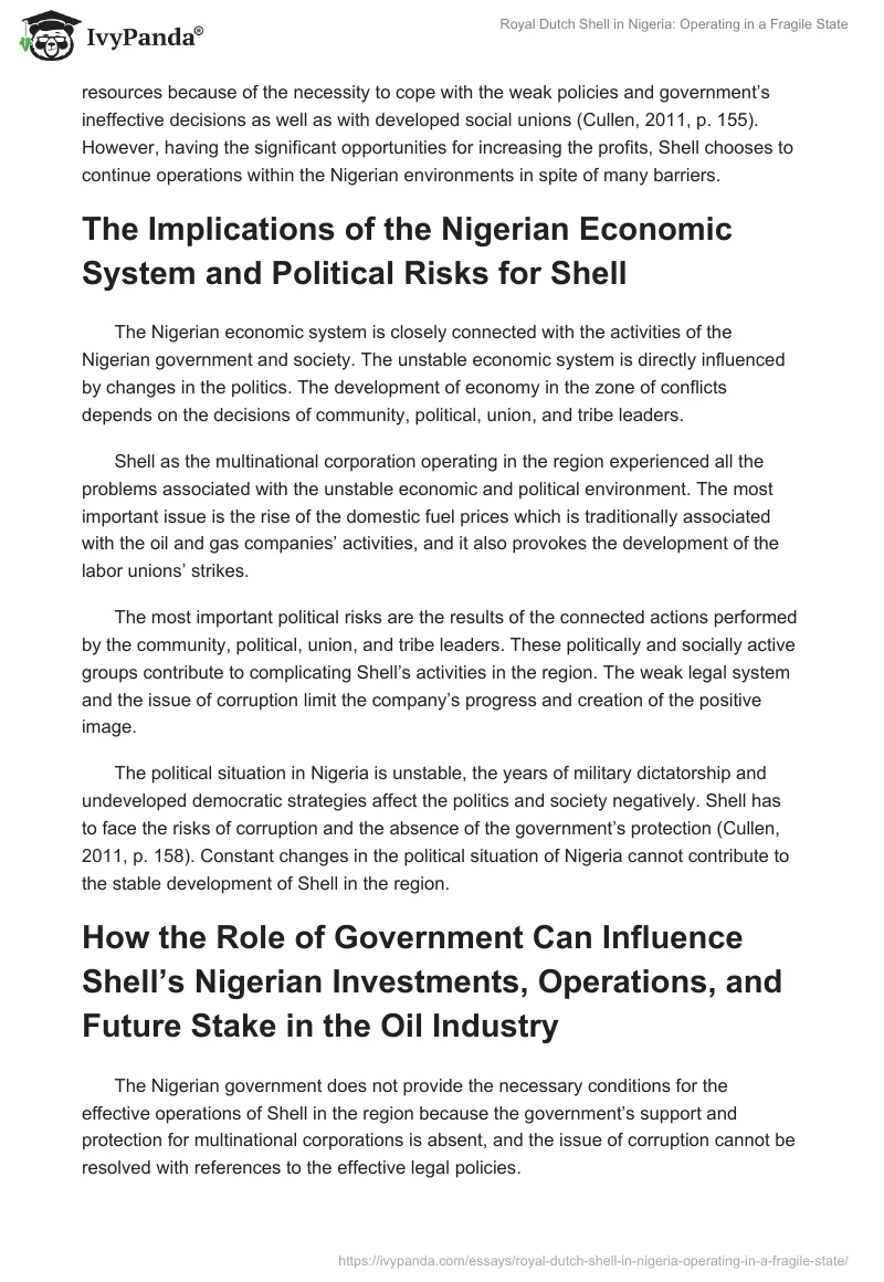 Royal Dutch Shell in Nigeria: Operating in a Fragile State. Page 3