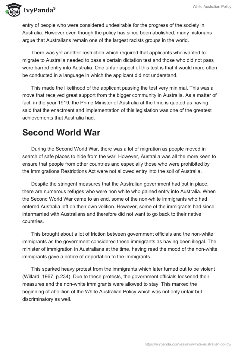 White Australian Policy. Page 2