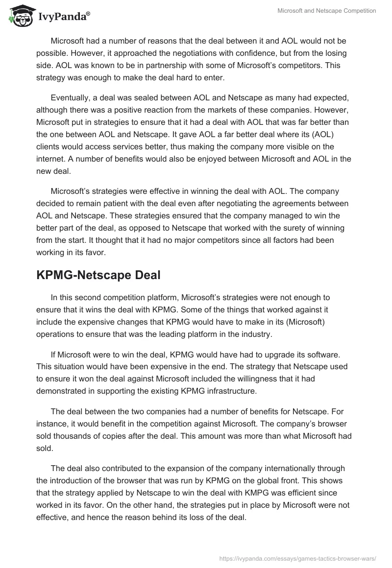 Microsoft and Netscape Competition. Page 2