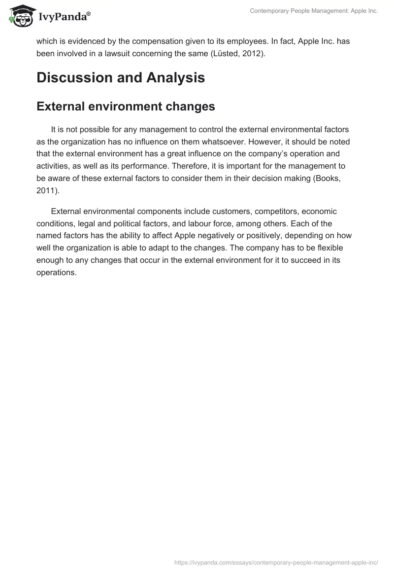 Contemporary People Management: Apple Inc.. Page 4