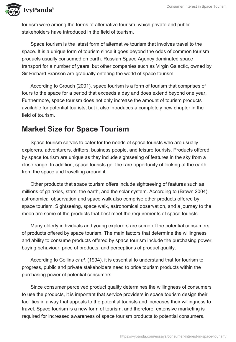 Consumer Interest in Space Tourism. Page 4