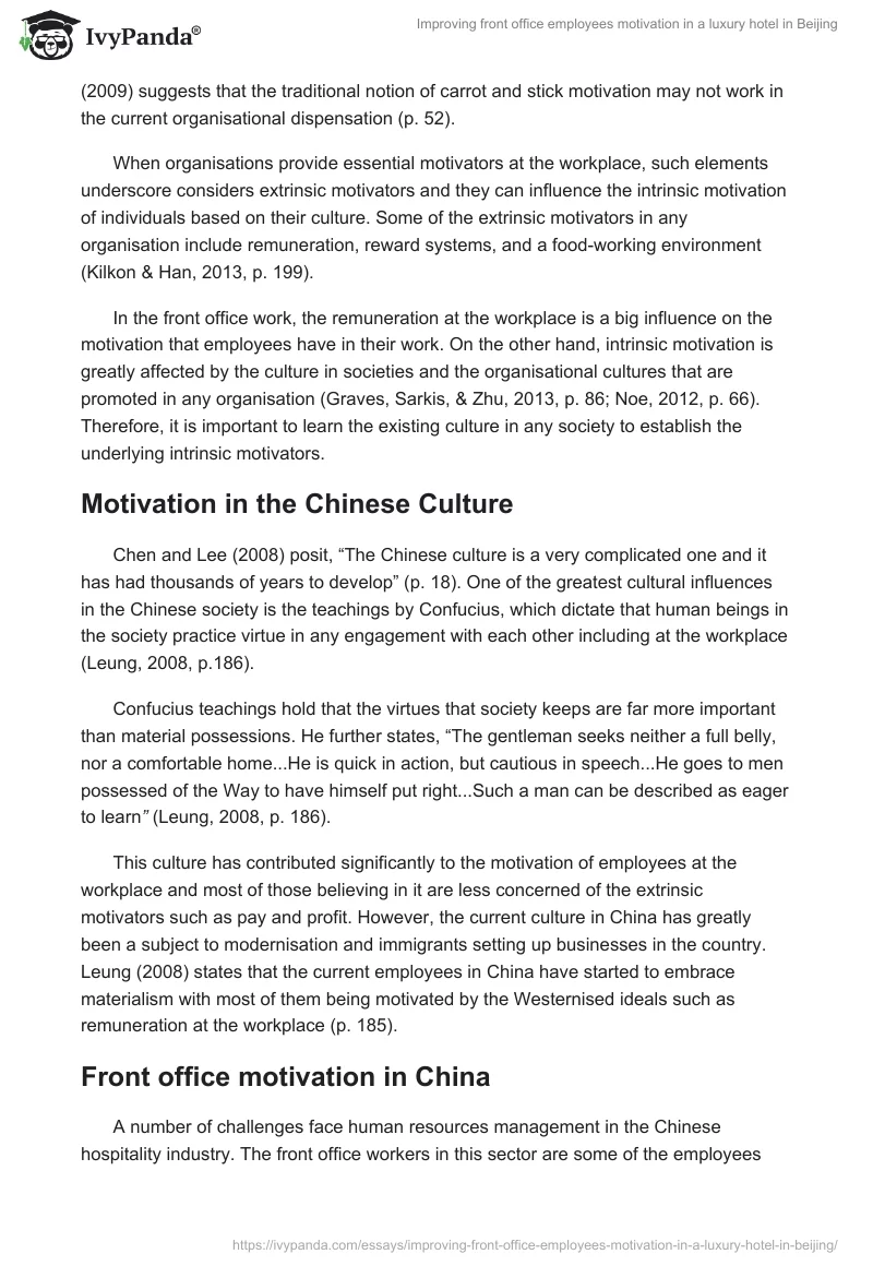 Improving Front Office Employees Motivation in a Luxury Hotel in Beijing. Page 3