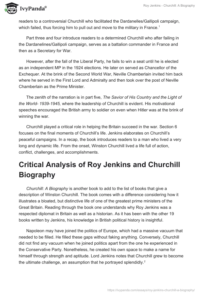 Roy Jenkins - Churchill: A Biography. Page 2