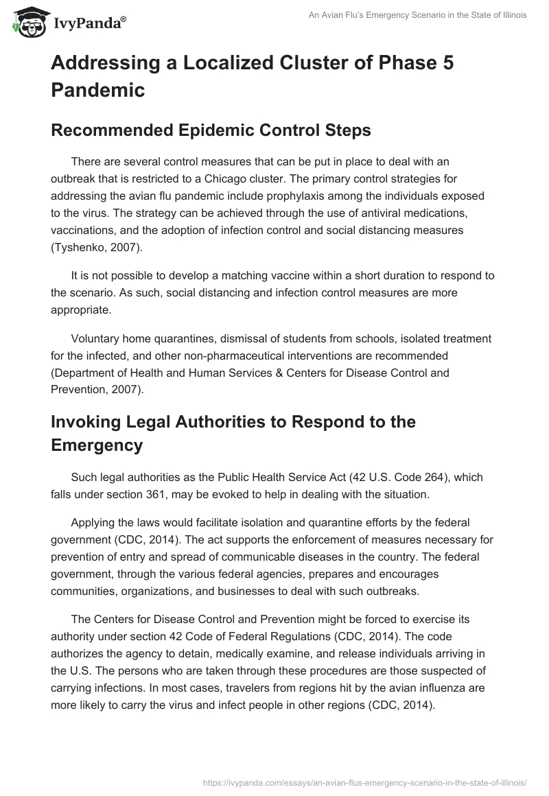 An Avian Flu’s Emergency Scenario in the State of Illinois. Page 3