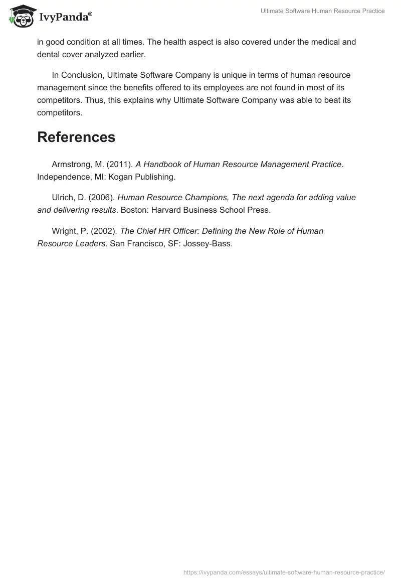Ultimate Software Human Resource Practice. Page 3