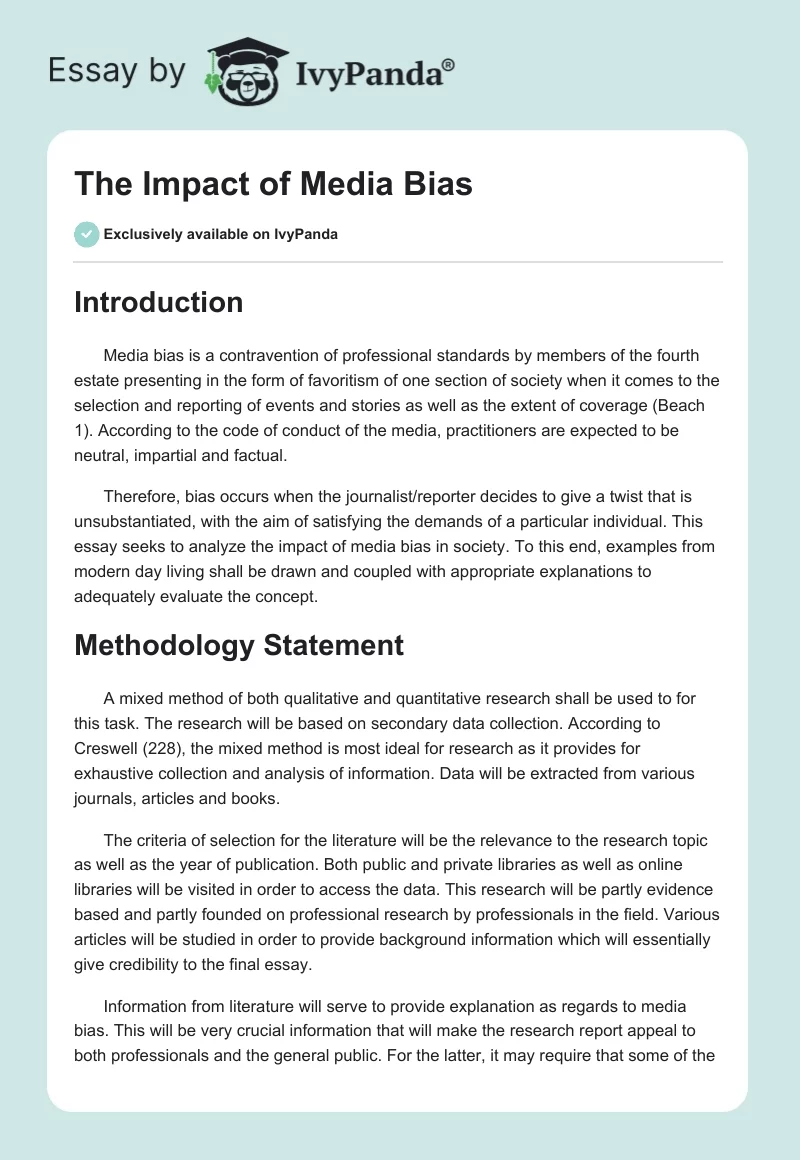 media bias research paper
