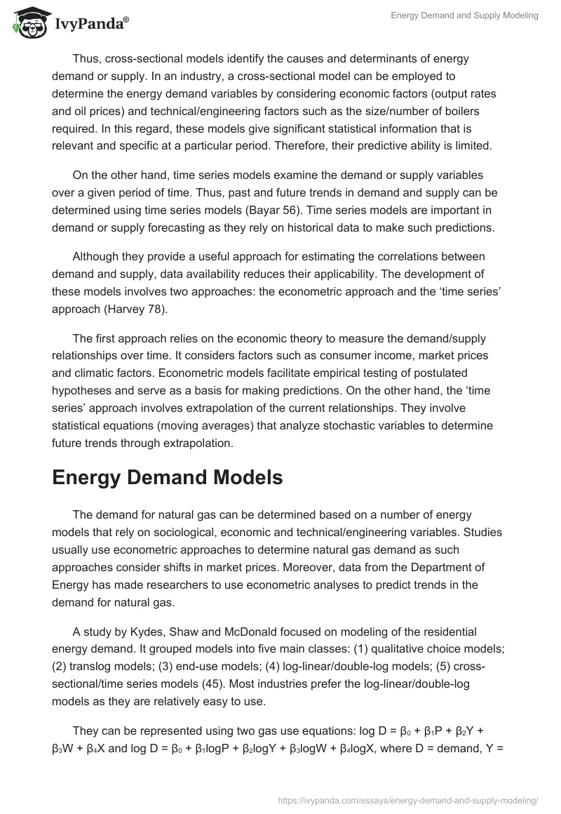 Energy Demand and Supply Modeling. Page 2