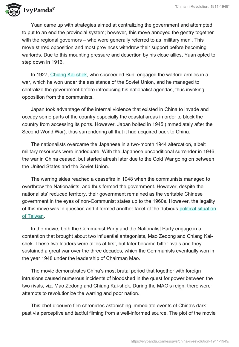 “China in Revolution, 1911-1949”. Page 2