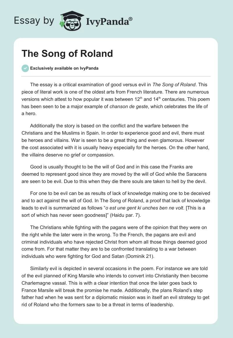 The Song of Roland. Page 1