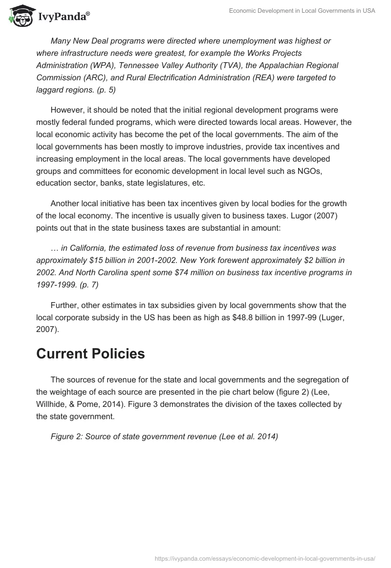 Economic Development in Local Governments in USA. Page 4
