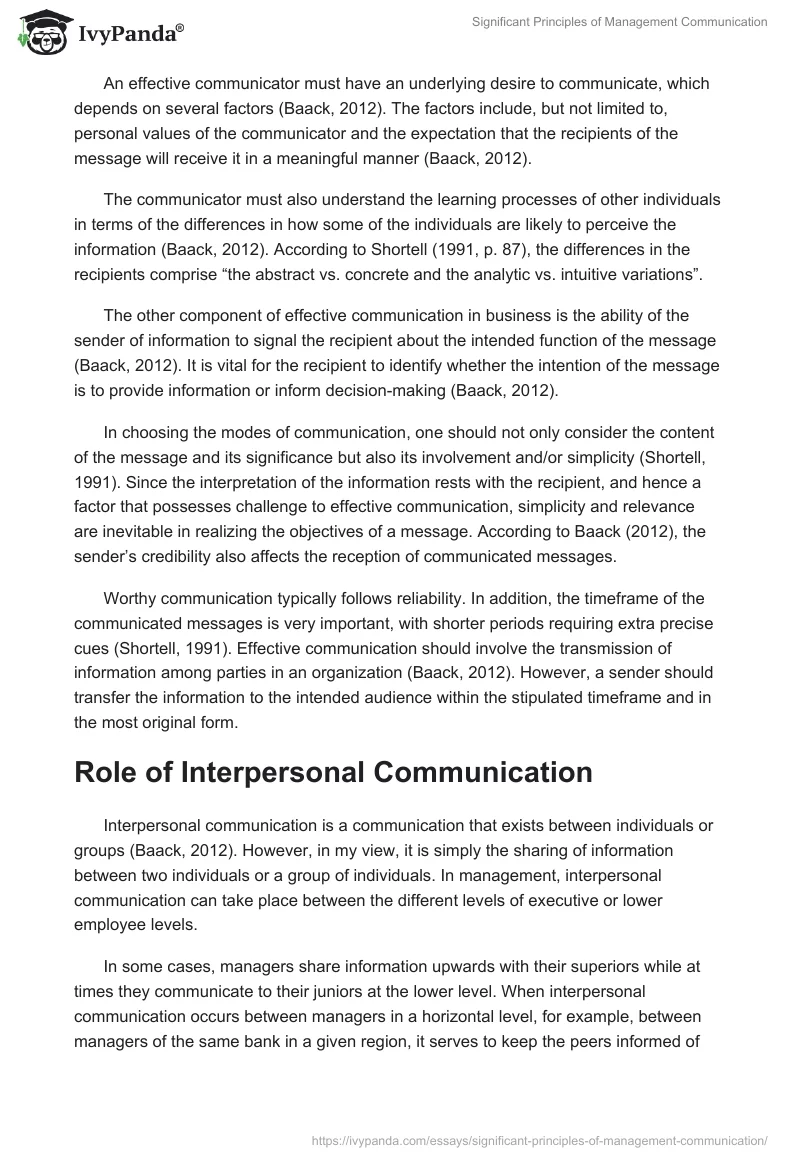 Significant Principles of Management Communication. Page 2