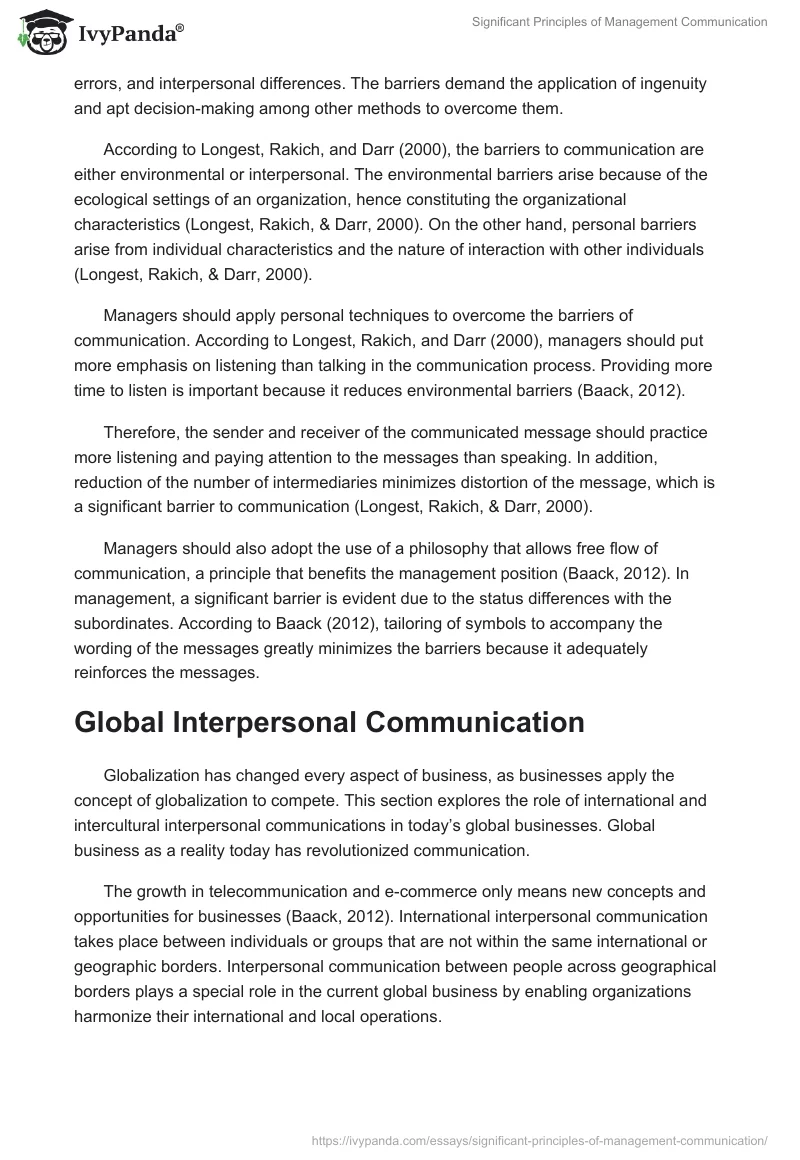 Significant Principles of Management Communication. Page 4