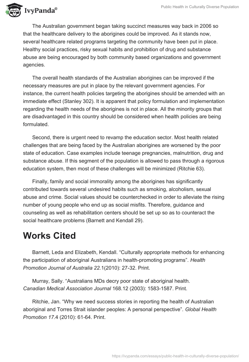 Public Health in Culturally Diverse Population. Page 2