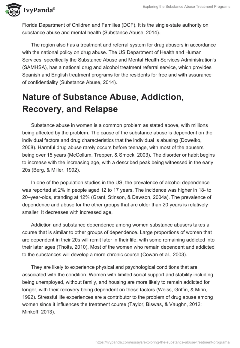 Exploring the Substance Abuse Treatment Programs. Page 3