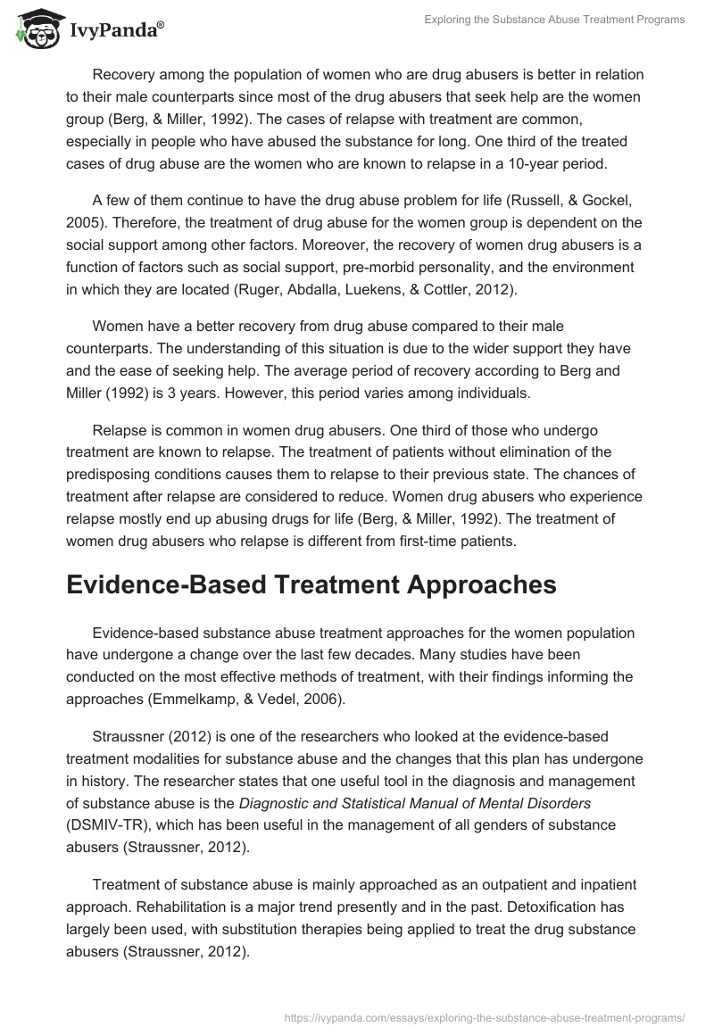 Exploring the Substance Abuse Treatment Programs. Page 4
