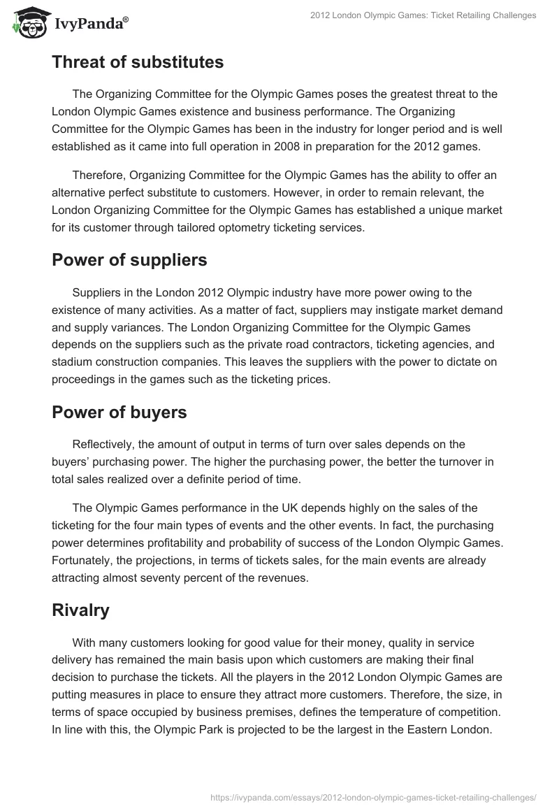 2012 London Olympic Games: Ticket Retailing Challenges. Page 2