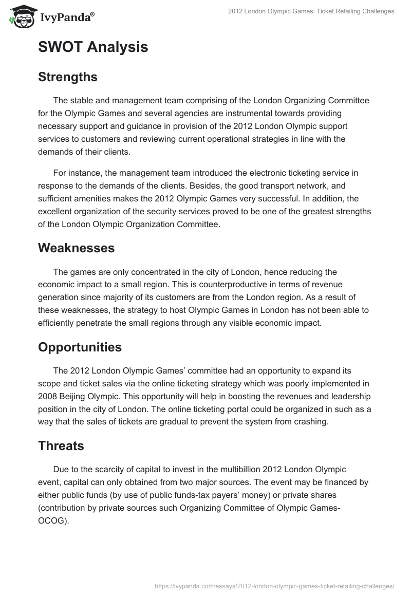 2012 London Olympic Games: Ticket Retailing Challenges. Page 3