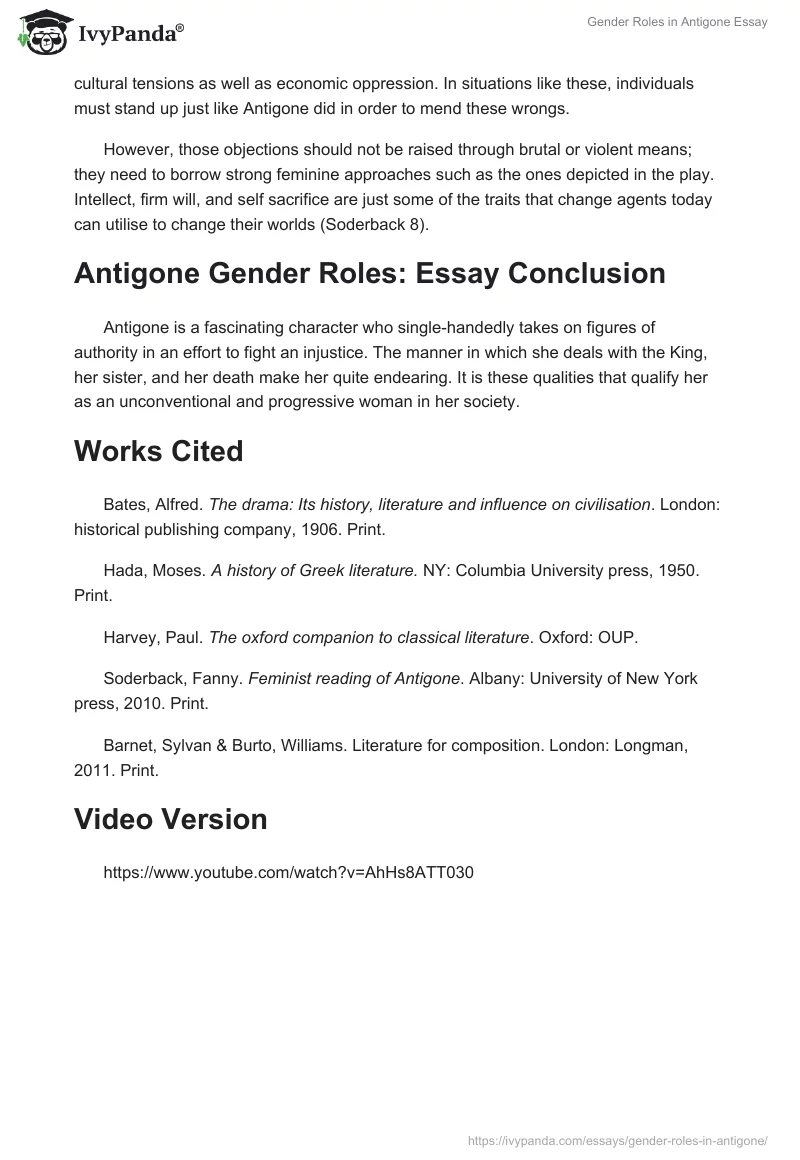Gender Roles in Antigone Essay. Page 4