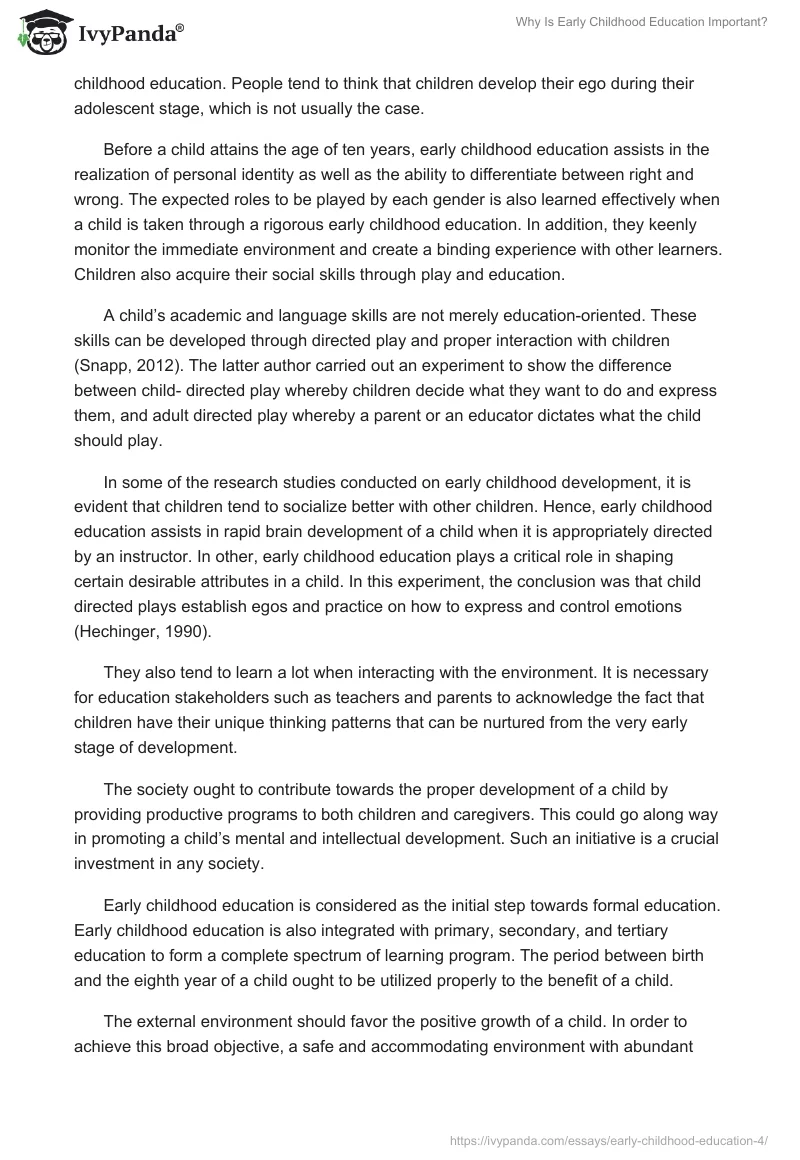 Why Is Early Childhood Education Important?. Page 3