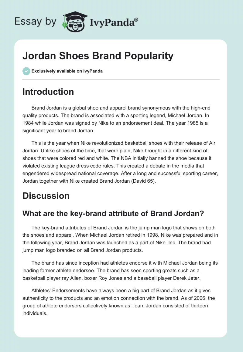 Jordan Shoes Brand Popularity. Page 1