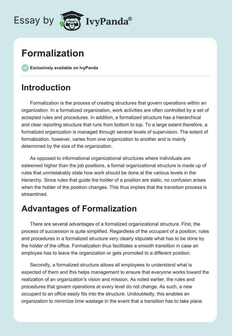 Formalization. Page 1