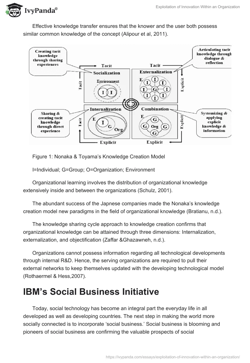 Exploitation of Innovation Within an Organization. Page 3