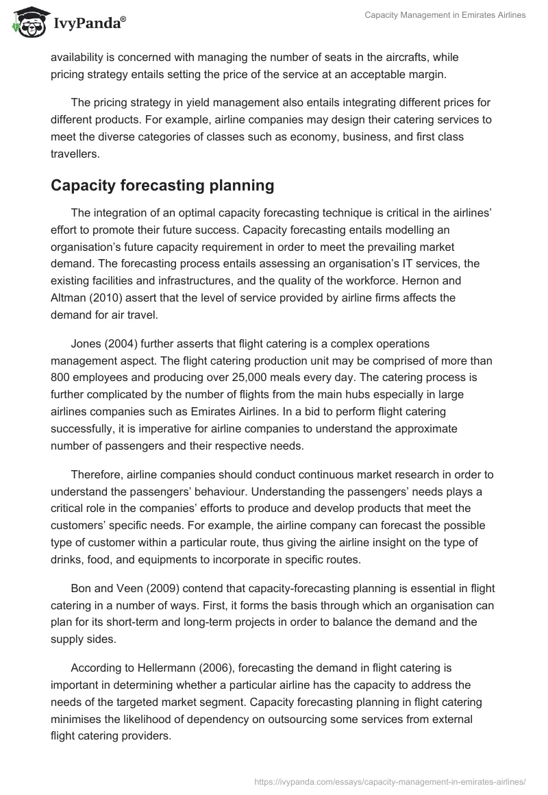 Capacity Management in Emirates Airlines. Page 5