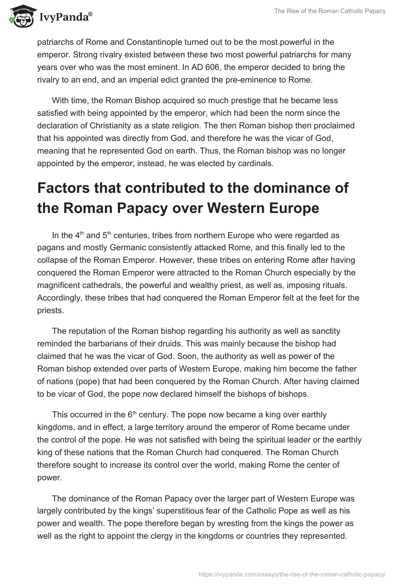 The Rise of the Roman Catholic Papacy. Page 2