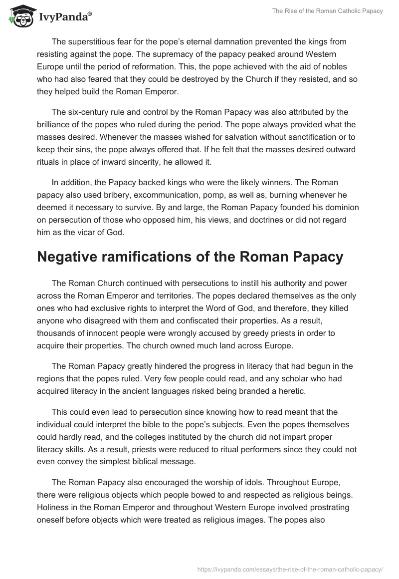 The Rise of the Roman Catholic Papacy. Page 3